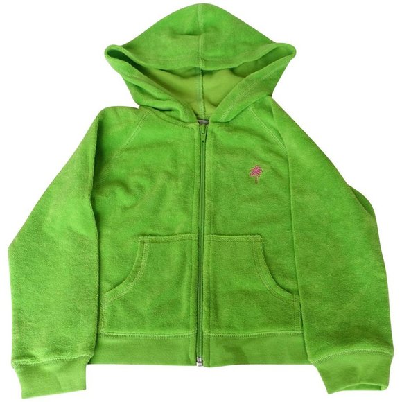 Green French Terry Toby Hooded Zip Jacket 4